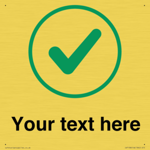 Custom plain background, green tick in circle sign